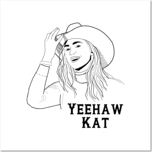 Yeehaw Kat - White Posters and Art